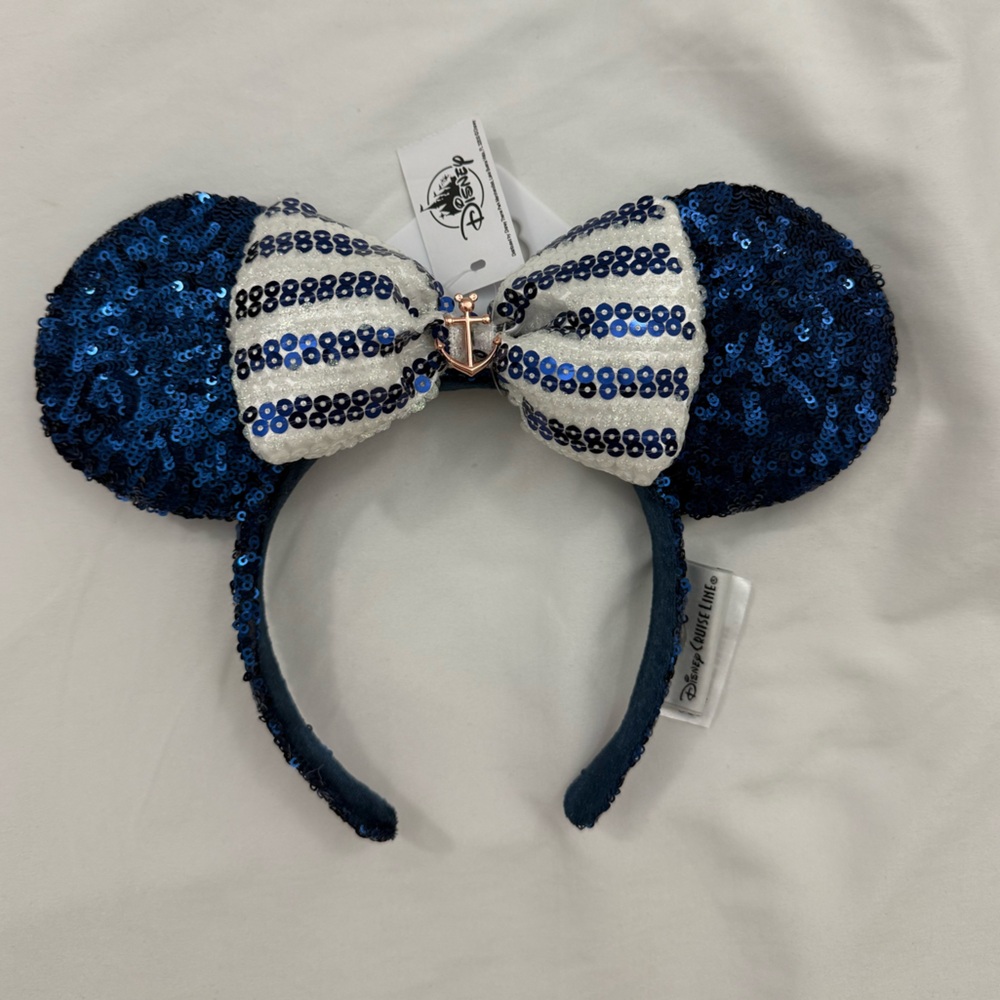 RARE Navy Sequin Sailor Minnie Ears